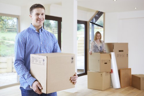 Commercial office relocation in Littleilford with packed boxes and moving preparation