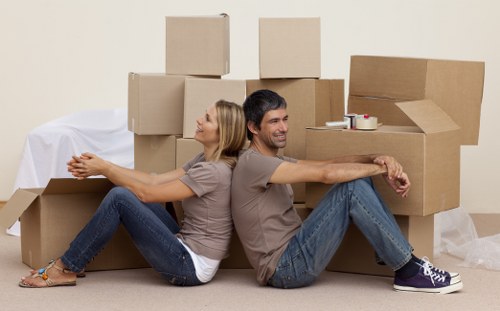 Packing materials and labelled boxes for a house move